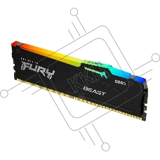 Оперативная память Kingston Fury Beast, DDR5, 16GB (1x16 GB), 6400 MHz, CL32, RGB, радиатор, чёрный