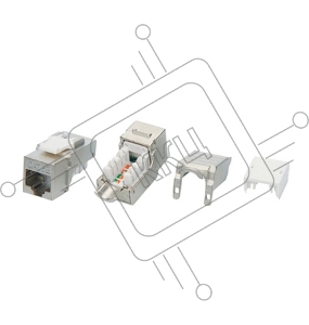 Вставка Keystone Jack RJ-45 (8P8C) Hyperline KJ9-8P8C-C5e-90-SH-F-WH, категория 5e, экранированная