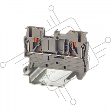 Клемма проходная DKC VPR-2.5-GY, зажим push-in, 2 точки подключения, 2.5 кв.мм, серый