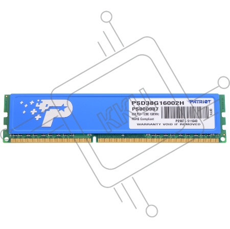 Оперативная память Patriot DIMM DDR3 8Gb (pc-12800) 1600MHz with HS PSD38G16002H