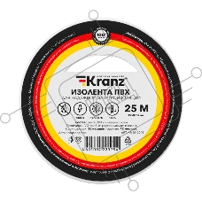 Изолента ПВХ KRANZ 0.13х19 мм, 25 м, белая (5 шт./уп.)