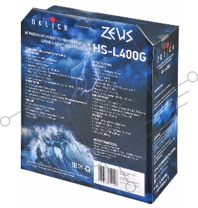 Наушники с микрофоном Oklick ZEUS HS-L400G  черно-синие 1.8м мониторы оголовье (NO-3000 LED)
