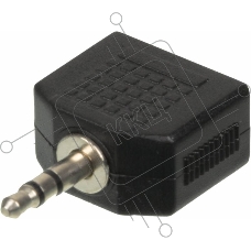 Адаптер аудио Ningbo JAAA095-B 2xJack 3.5 (f)/Jack 3.5 (m) черный      