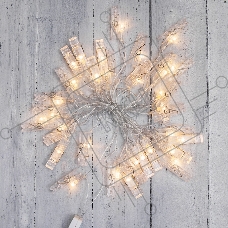 Гирлянда светодиодная «Прищепки» 30 LED, 5 м, теплый белый цвет свечения NEON-NIGHT