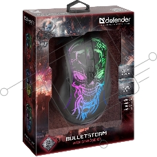 Мышь проводная Defender Bulletstorm GM-928 черный, 7200 dpi, USB, кнопки - 7