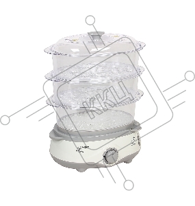 Пароварка Endever Vita-170, белый/серый, мощность 1000 Вт, объем 11 л, три уровня готовки, индикатор питания, контроль уровня воды, таймер с отключени