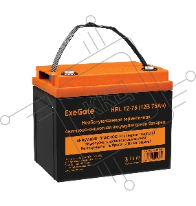 Аккумуляторная батарея ExeGate EX285653RUS HRL 12-75 (12V 75Ah, под болт М6)