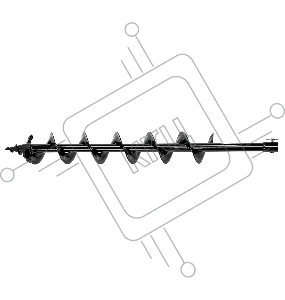 Шнек для грунта ER-100, диаметр 100мм, длина 800мм,соединение 20мм, съёмный нож// Denzel