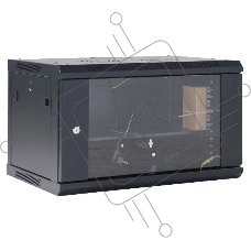Шкаф коммутационный Rexant настенный 6U 600x600 мм пер. дв. стекл черный