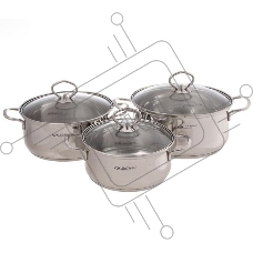 Набор кастрюль Катунь Лира КТ-CP-003, 6пр, (3,2л+4,2л+5,2л)