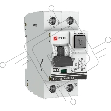 Выключатель автоматический дифференциального тока EKF DA63-32-30e АВДТ-63 32А/30мА (хар-ка C, электронный тип A) 6кА EKF PROxima