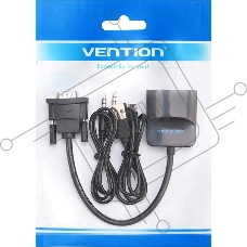 Мультимедиа конвертер Vention VGA + аудио > HDMI, гибкий, черный
