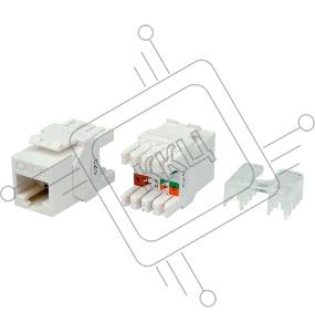 Вставка Keystone Jack RJ-45(8P8C) кат. 6 180град. KJ8-8P8C-C6-180-WH бел. Hyperline 426189