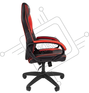 Chairman game 16 чёрный/красный Игровое кресло (экокожа, регулируемый угол наклона, механизм качания)