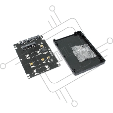 Бокс для SSD диска MSATA с выходом SATA пластиковый, черный
