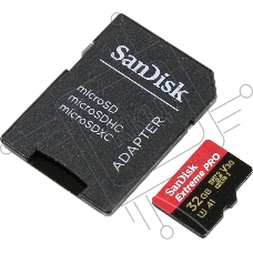 Флеш карта microSD 32GB SanDisk microSDHC Class 10 UHS-I A1 V30 U3 Extreme Pro (SD адаптер) 100MB/s