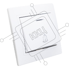 Выключатель кнопка звонковая с подсветкой скрытой установки 6А IP20, белая (керамика) 