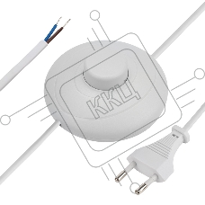 Сетевой шнур с напольным переключателем 2х0,75 мм², 2,5 м белый Rexant