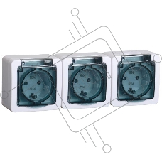 Розетка силовая  Iek ERMP32-K03-16-54-EC РСб23-3-ГПБд роз 3м с з/к о/у  IP54 (дымчатый) ГЕРМЕС PLUS