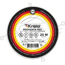 Изолента ПВХ KRANZ 0.13х15 мм, 25 м, белая (5 шт./уп.)