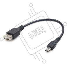 Кабель USB 2.0 OTG Cablexpert A-OTG-AFBM-03 USBAF/MicroBM, 0.15м, удлиненный разъем micro USB - 9мм,  пакет