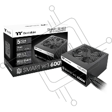 Блок питания Thermaltake Smart W3 600W, ATX 3.1, APFC, 12cm Fan, 80+, Retail
