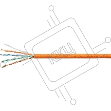 Кабель витая пара UTP (U/UTP) Cabeus UTP-4P-Cat.5e-SOLID-LSZH, cat.5e, 4 пары (24 AWG), одножильный, оранжевый, LSZH