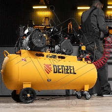 Компрессор воздушный рем. привод BCV2200/100, 2,2 кВт, 100 литров, 370 л/мин Denzel