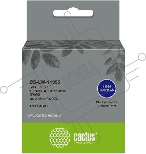 Этикетки Cactus CS-LW-11355 сег.:51x19мм черный белый 500шт/рул Dymo Label Writer 450/4XL
