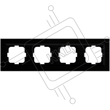 Ovivo Рамка 4-местн. КВАНТУМ (QUANTUM), черный, 405-360000-228