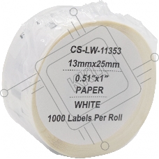 Этикетки Cactus CS-LW-11353 сег.:25x13мм черный белый 1000шт/рул Dymo Label Writer 450/4XL