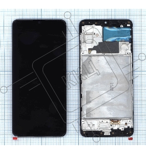 Дисплей для Samsung Galaxy M32 SM-M325F в сборе с тачскрином и рамкой (OLED) черный