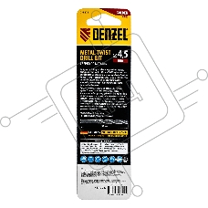 Сверло спиральное по металлу 4,5 x 80мм, Р6М5, Golden Tip, многогранная заточка Denzel