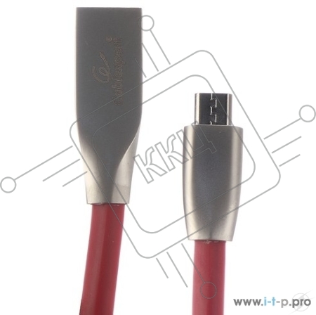 Кабель USB 2.0 Cablexpert CC-G-mUSB01R-1.8M, AM/microB, серия Gold, длина 1.8м, красный, блистер