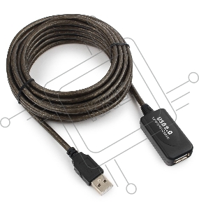 Кабель удлинитель USB 2.0 активный Gembird/Cablexpert UAE-01-5M, AM/AF, 5м