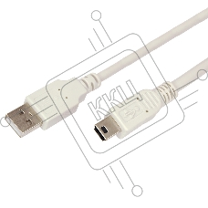 Кабель mini USB (male) штекер - USB-A (male) штекер, длина 3 метра, серый (PE пакет) | 18-1136 | REXANT