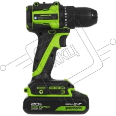 Дрель-шуруповерт Greenworks DD345, 24 В, 0 Ач, 45 Нм, бесщеточный