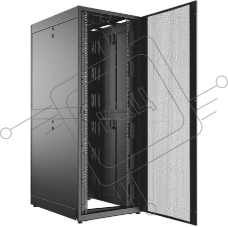 Шкаф серверный C3 Solutions (C3.RF4802) напольный 48U 750x1200мм пер.дв.перфор. задн.дв.перфор. 2 бок.пан. направл.под закл.гайки 1120кг черный 150кг 2249мм сталь
