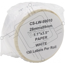 Этикетки Cactus CS-LW-99010 сег.:89x28мм черный белый 130шт/рул Dymo Label Writer 450/4XL
