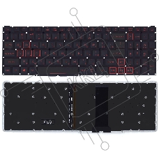 Клавиатура для ноутбука Acer Nitro 5 AN517-51 черная с красной подсветкой