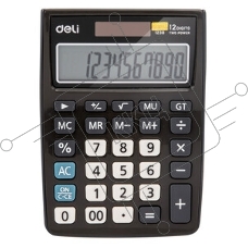 Калькулятор настольный Deli E1238 black черный 12-разр. 1003509