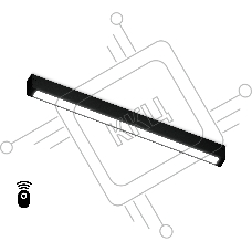 Управляемый светодиодный светильник для шинопровода Magnetic Ambrella light GL1282 BK черный IP20 18W 3000K-6400K 220V 120° 452*25*42 (Без ПДУ)