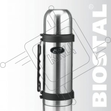 Термос BIOSTAL NY1200-2, 1.2 л, узкое горло, нерж., крышка-чашка,пласт. ручка, пробка с кнопкой (в уп. 12 шт)