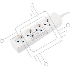 Удлинитель PROconnect 4 гнезда, 10 м, 3х0.75 мм², с/з, белый