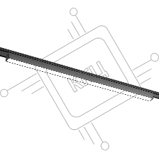 Светильник трековый светодиодный GV1455 BK черный IP20 20W 4200K 48V 615*26*24