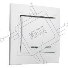 Выключатель 2 кл. с подсветкой скрытой установки 10А 250В IP20,слоновая кость (керамика) 