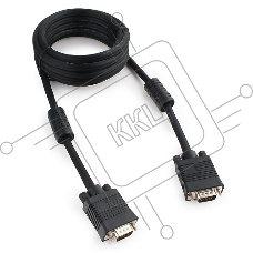 Кабель VGA Premium Cablexpert CC-PPVGA-10-B, 15M/15M, 3.0м, черный, тройной экран, феррит.кольца, пакет