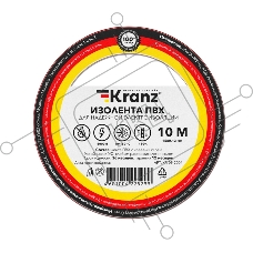 Изолента ПВХ KRANZ 0.13х15 мм, 10 м, красная (10 шт./уп.)