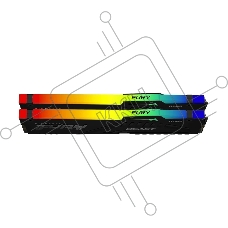 Оперативная память Kingston Fury Beast, DDR5, 32GB (2x16GB), 6400MHz, CL32, DIMM, радиатор, RGB, чёрный