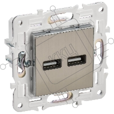 SKANDY Розетка USB A+A 3,1А SK-R15N никель | SK-U21-D31-K50 | IEK